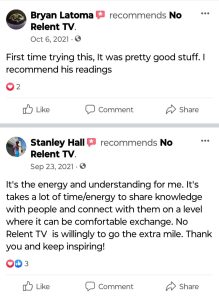 Facebook Reviews #4 Snapshot left by the No Relent TV community members and customers.